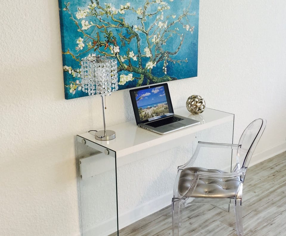 Desk for laptop.