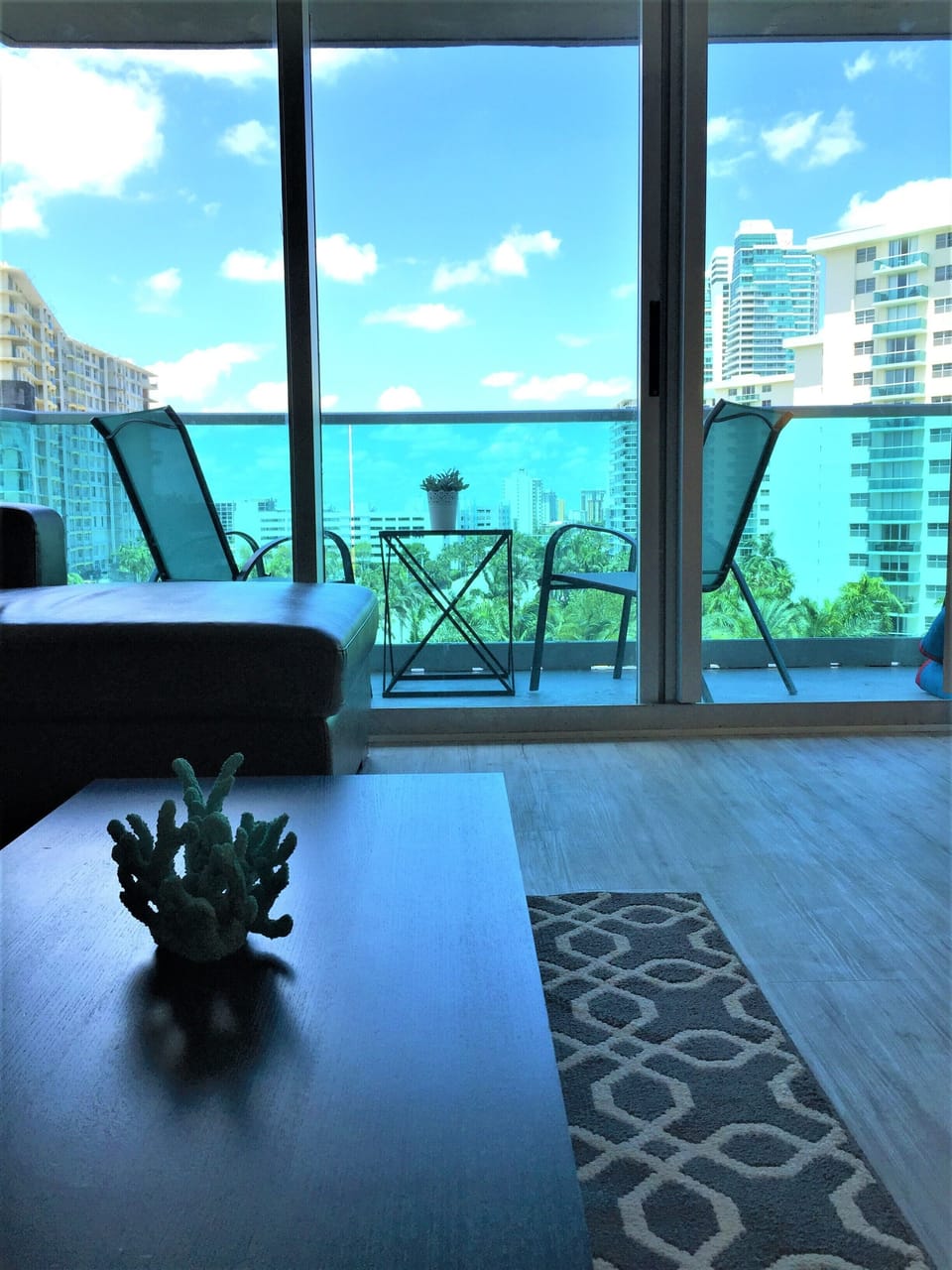 Over-sized balcony. 