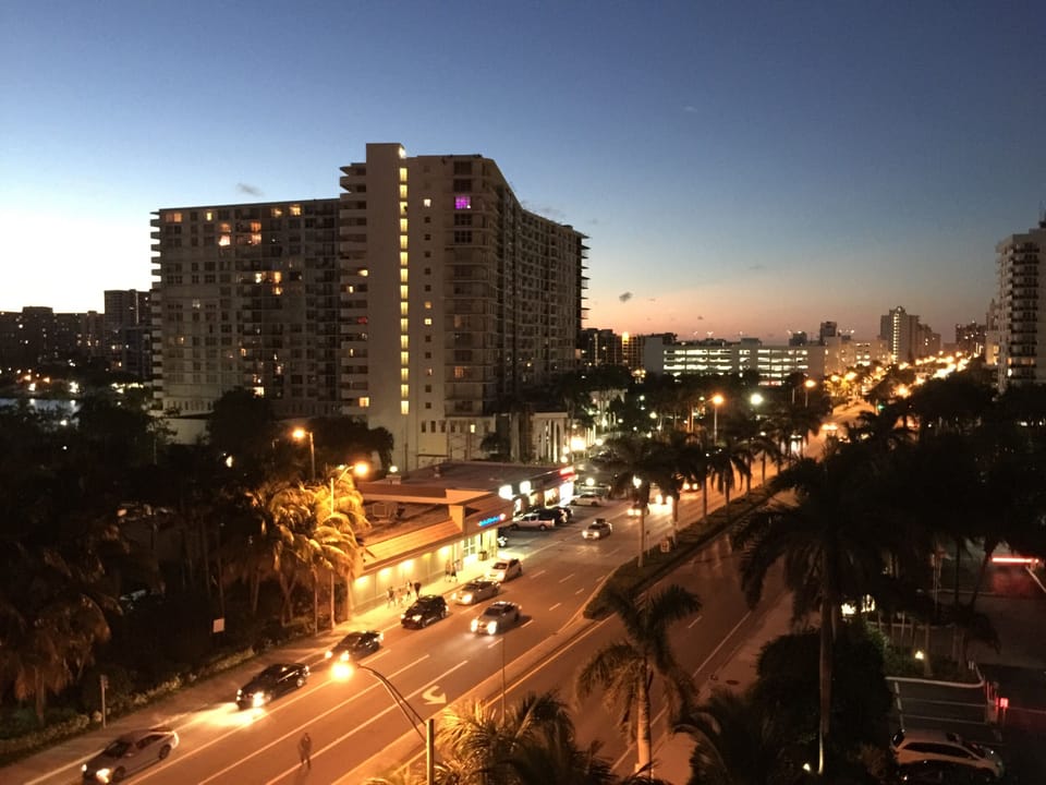 Evening view of the street from balcony