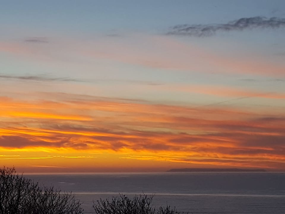 sunset with Lundy views