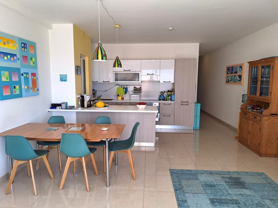 Dining Area with new Wooden Table and Chairs
