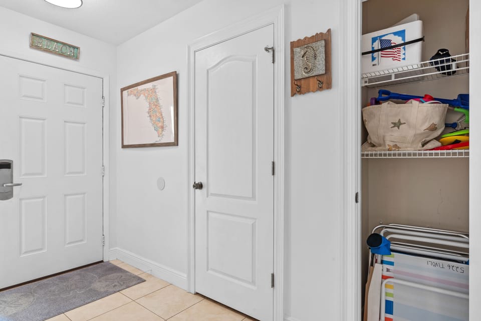 Storage area for beach items.