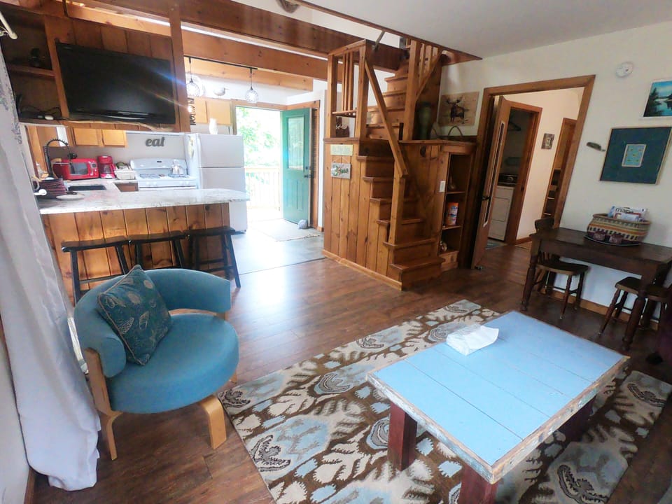 View from living room to front door.