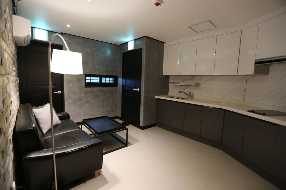 Fridge, microwave, coffee/tea maker, electric kettle