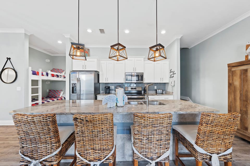 Exclusive Cottage, 2 Bedrooms, Balcony, Lagoon View | Private kitchen | Fridge, microwave, oven, stovetop