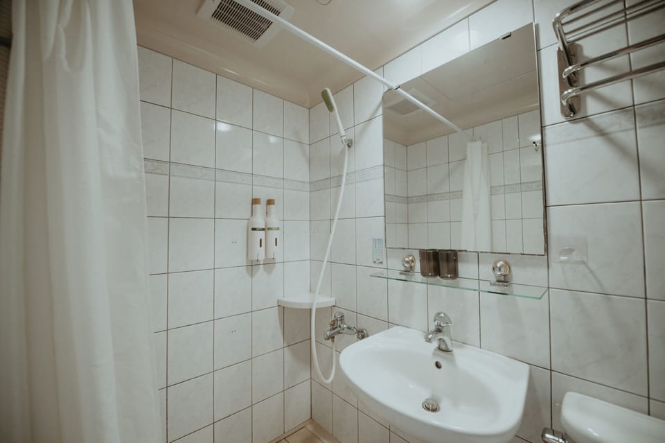 Double Room | Bathroom | Shower, rainfall showerhead, hair dryer, slippers