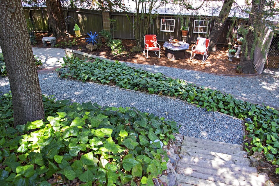 Path to fire pit, chairs