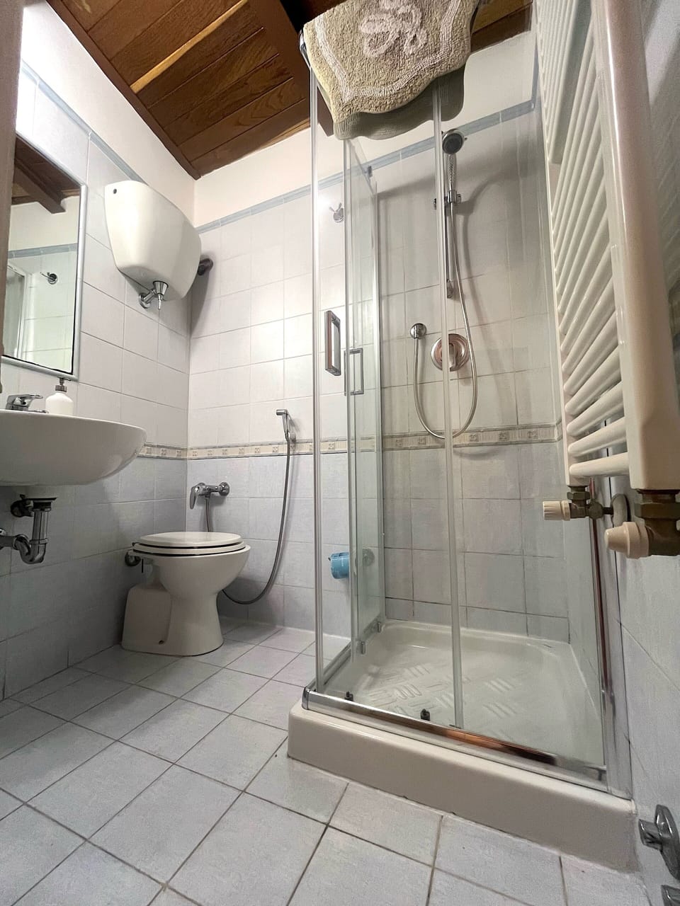 Single Room (Costanza) | Bathroom | Shower, free toiletries, hair dryer, towels