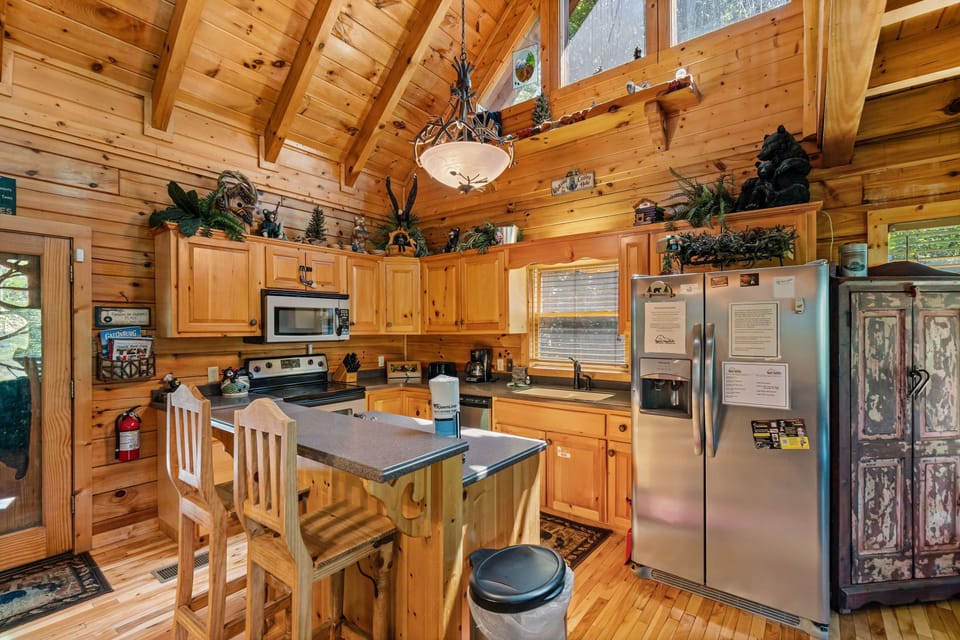 Indoors, Hardwood, Stained Wood, Kitchen, Appliance