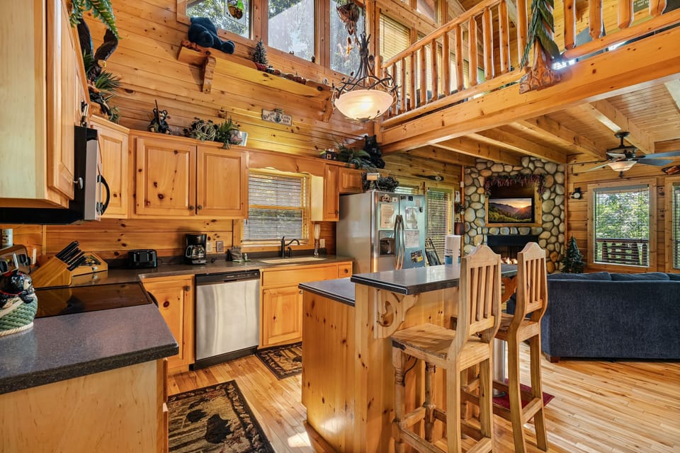 Indoors, Hardwood, Stained Wood, Kitchen, Appliance