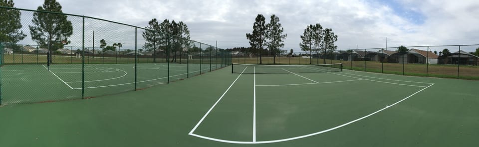 Basketball and Tennis court down the street from the house!