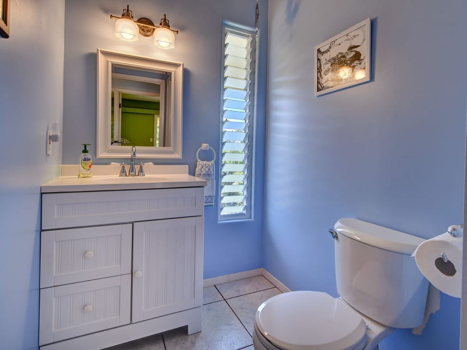 Cute extra half bath on upper floor.