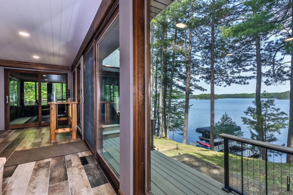 Large slider-door leading to backyard deck.