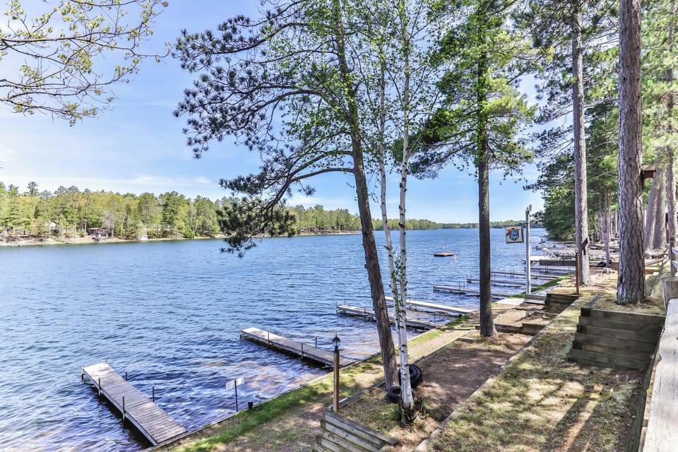 Enough space to dock your boat or sit off the dock to fish in the shade.