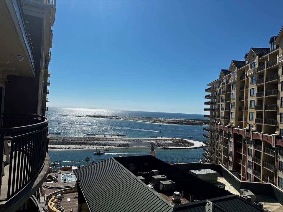 South view from large wrap around balcony. 2nd balcony in lower left of pic