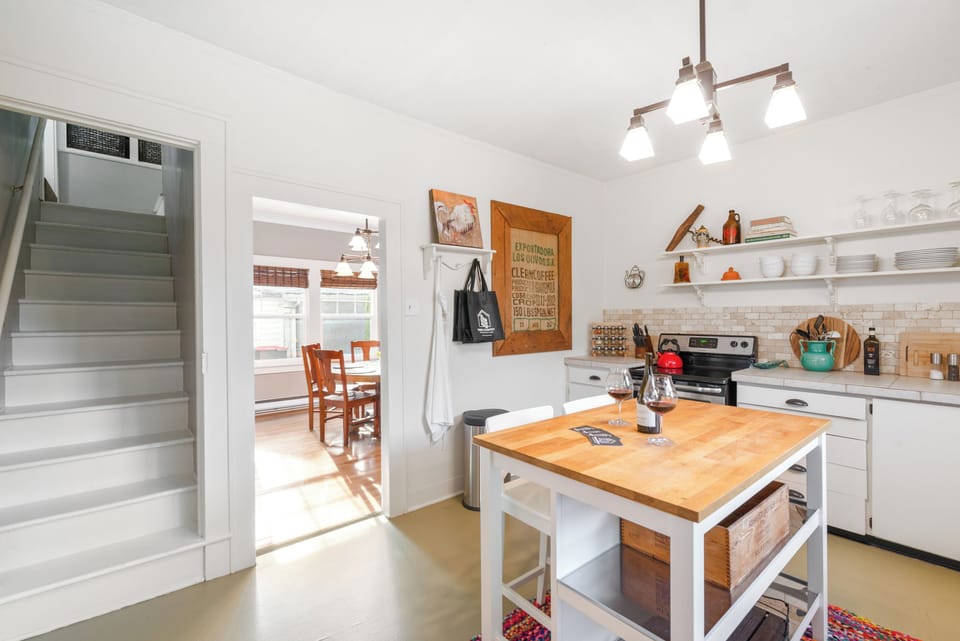 Stairway off of Kitchen | Upper Floor Leads to 1st-Bed (Primary King) & 2nd-Bed (Queen)