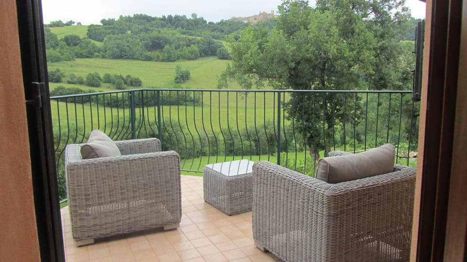 Roof Terrace from Master Bedroom with views of countryside and Gualdo