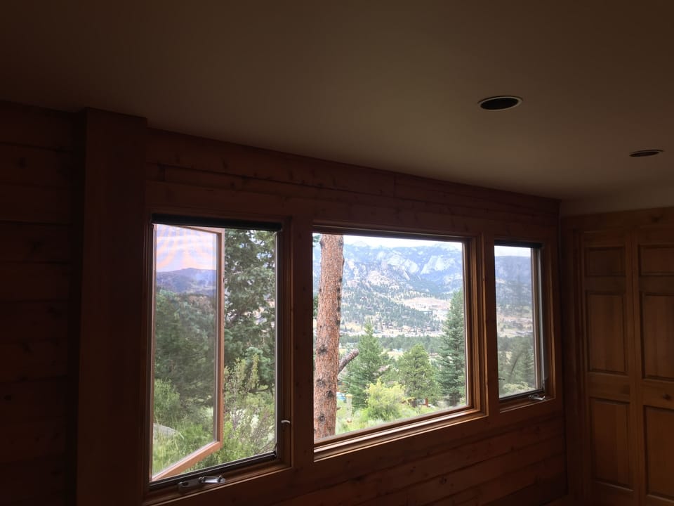 Excellent view-Master Bedroom Window- Pella Windows-feel the mountain breezes!