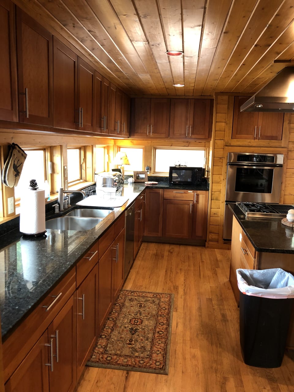 Extensive counter tops for serving and food prep. 