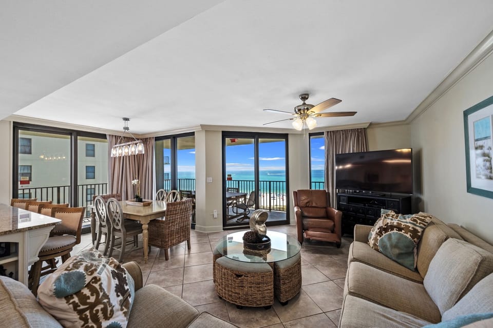 Spacious Living and Dining Areas with Balcony Access