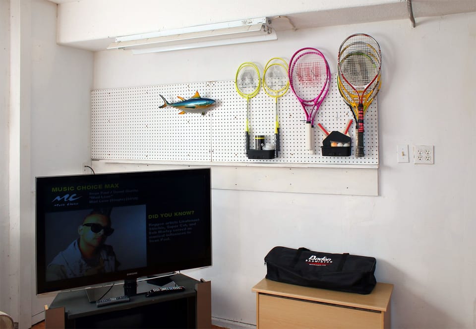 Downstairs rec room television