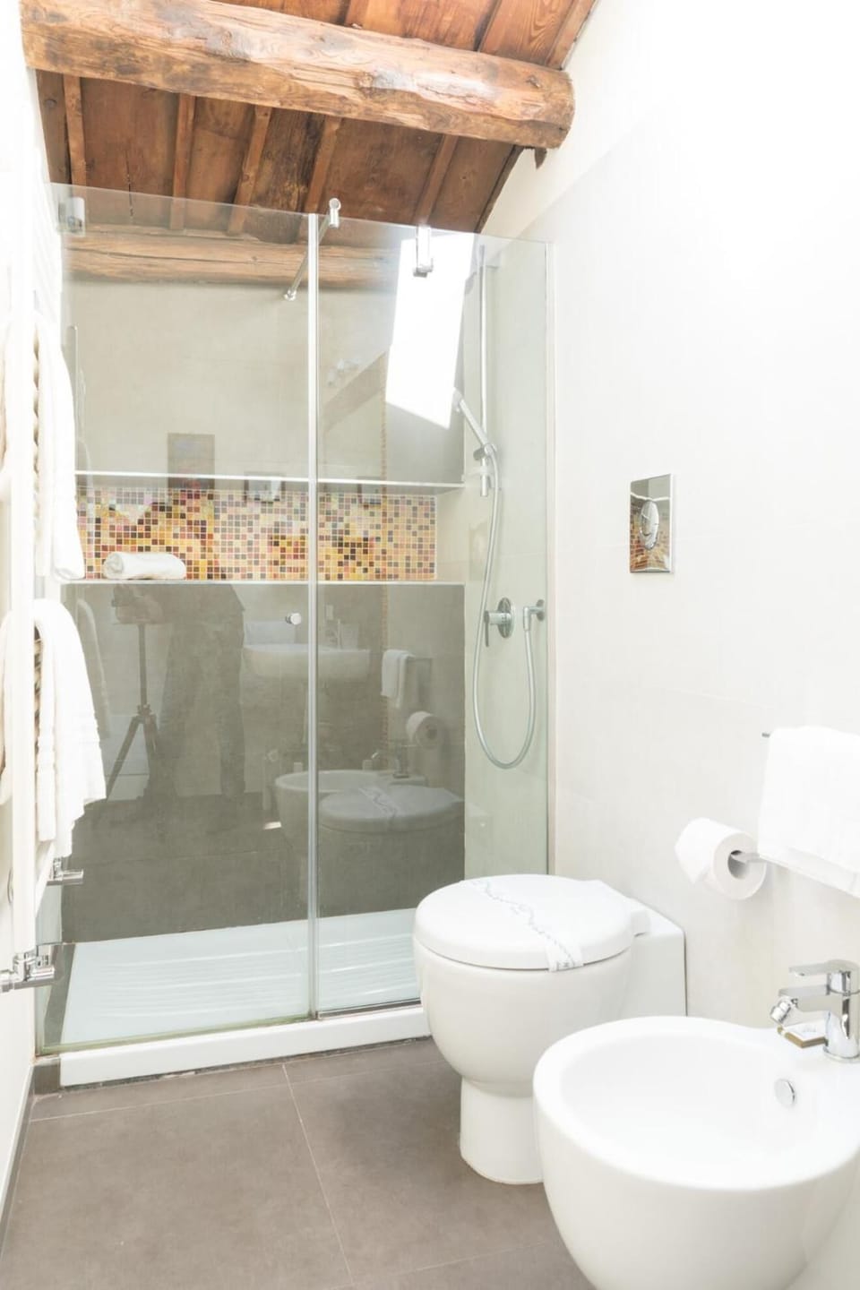 Shower, bidet, towels