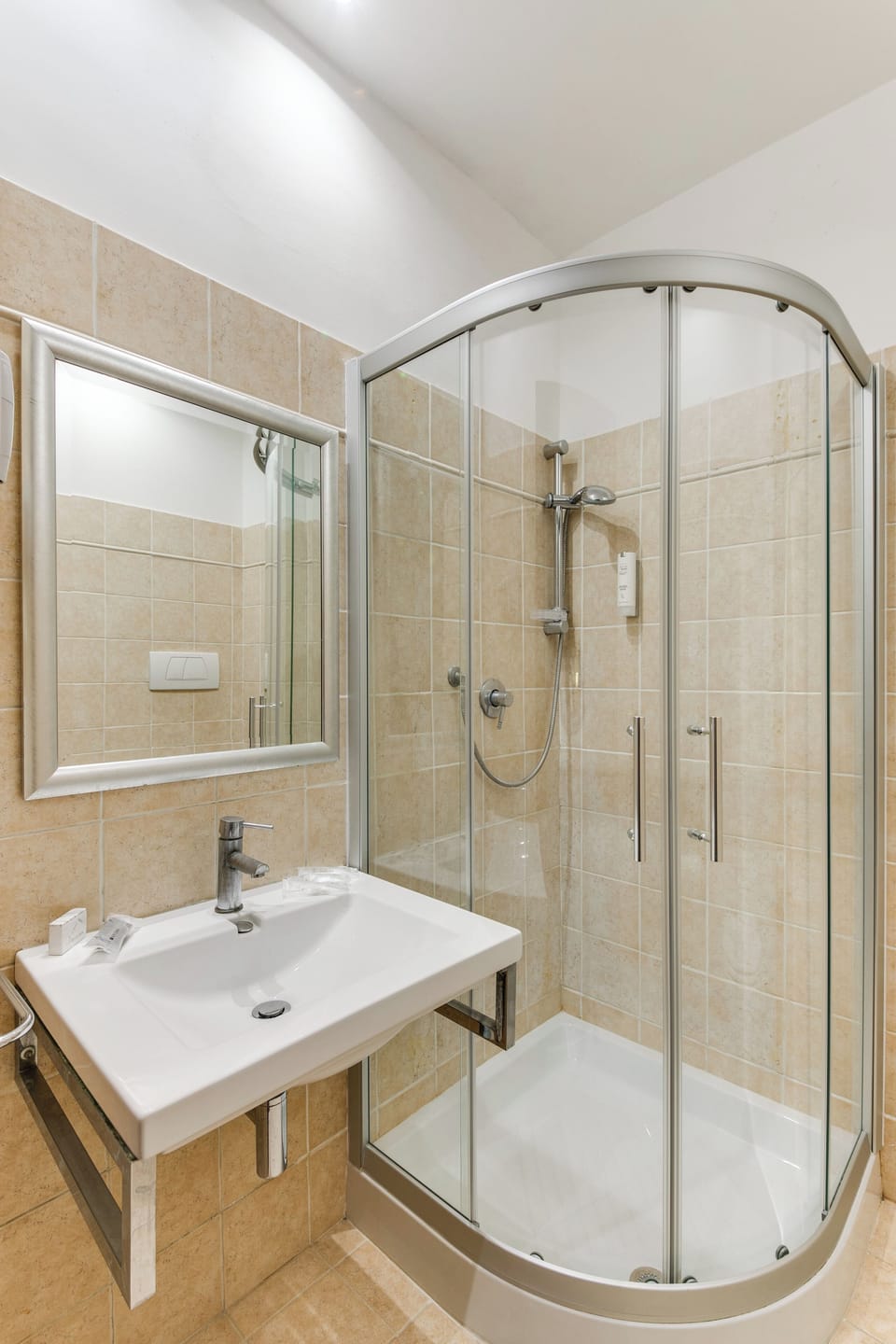 Shower, eco-friendly toiletries, hair dryer, bidet