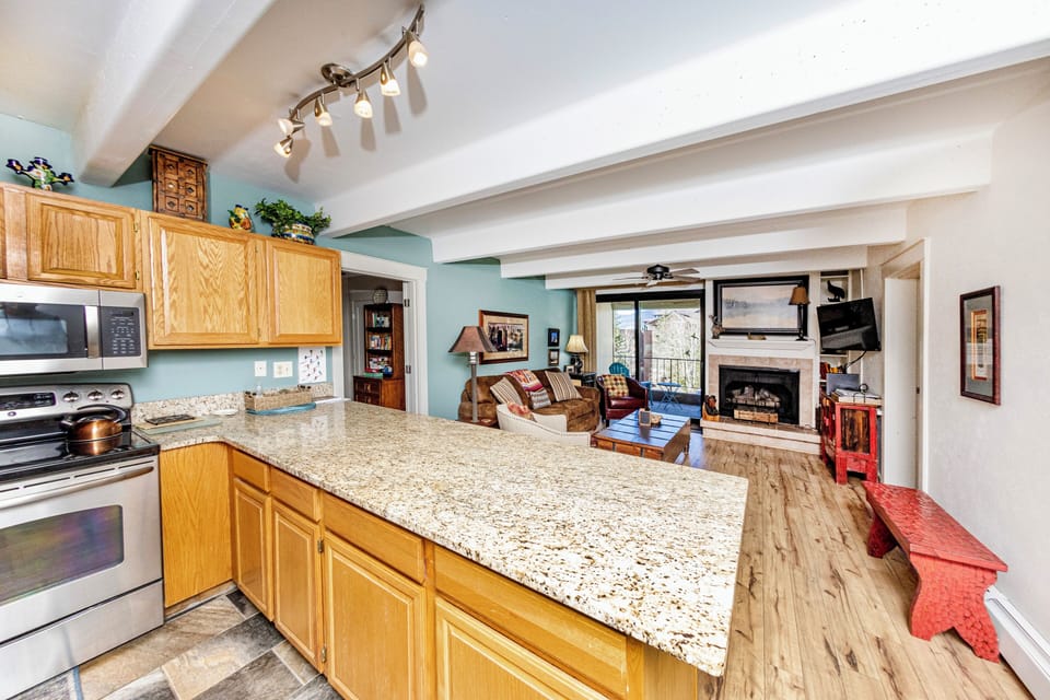 View from Kitchen to living area.