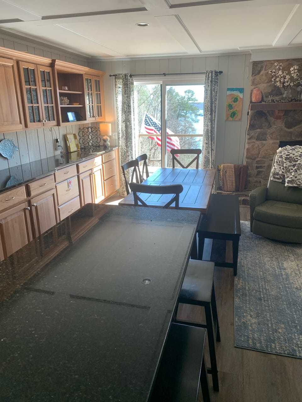 Tons of counter space in fully stocked kitchen
