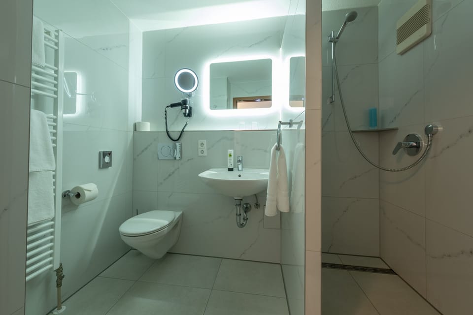 Standard Double Room | Bathroom | Shower, free toiletries, hair dryer, towels