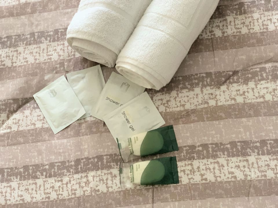 Desk, free WiFi, bed sheets