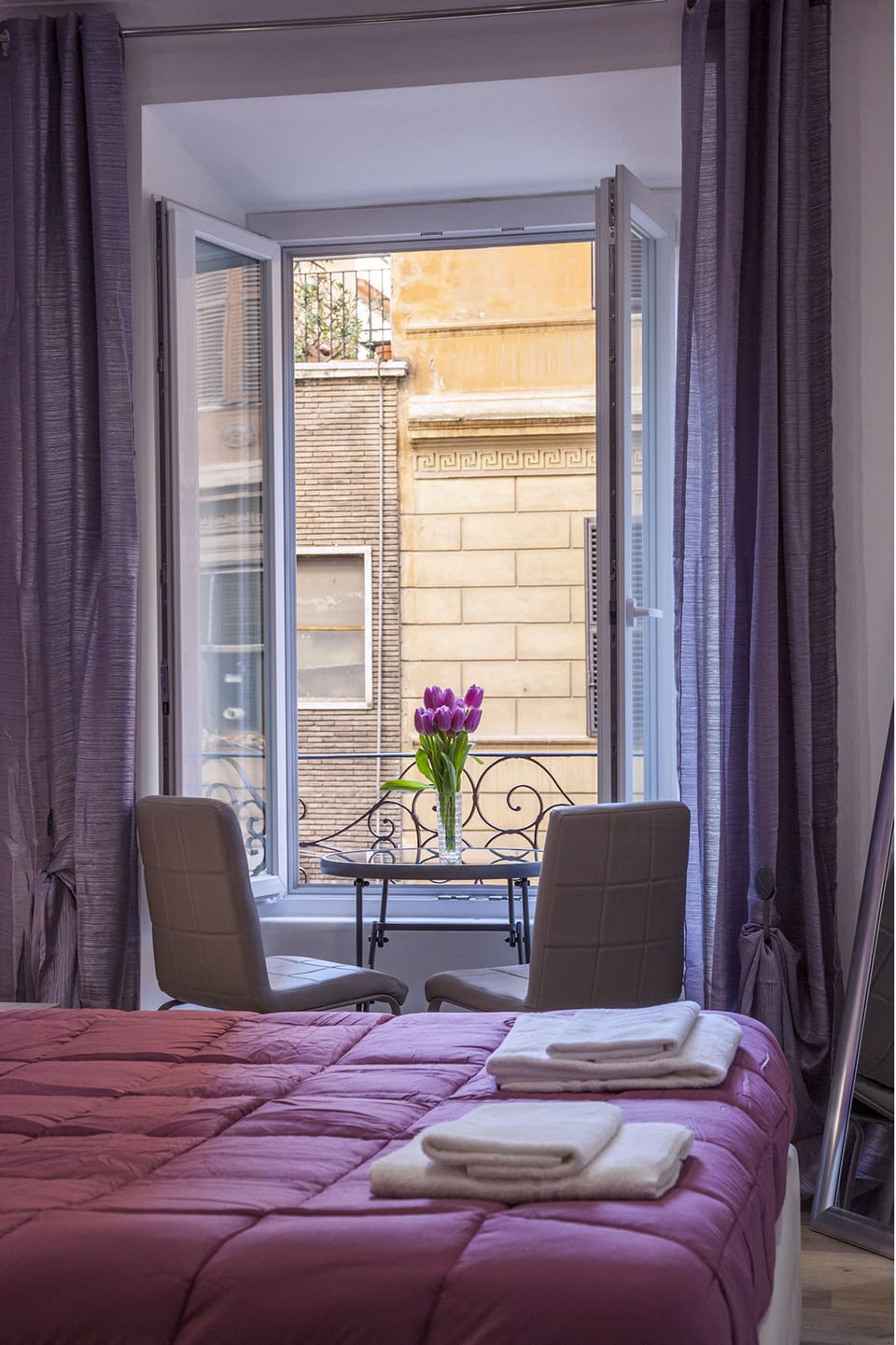 Violet Room - private bathroom not in room | Down comforters, iron/ironing board, free WiFi, bed sheets