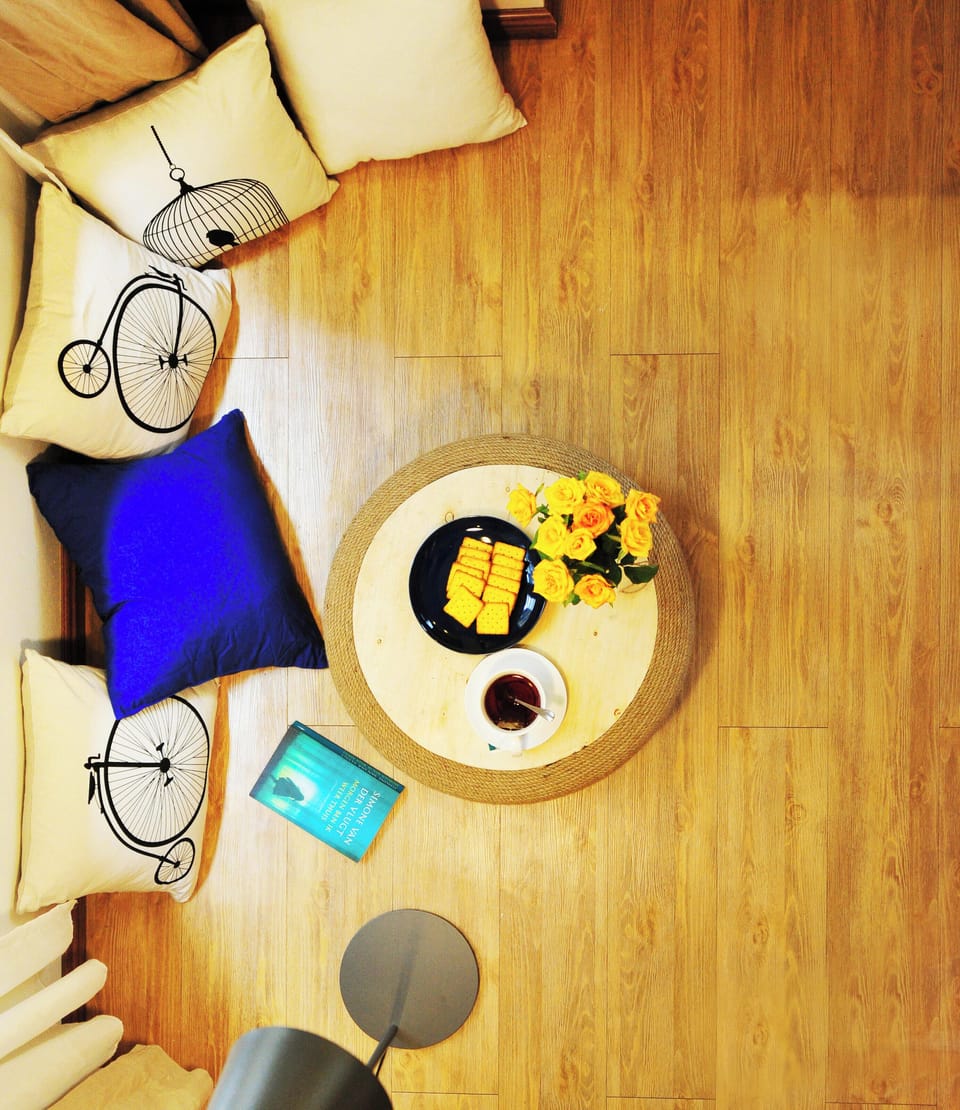 Relaxing reading corner in the room