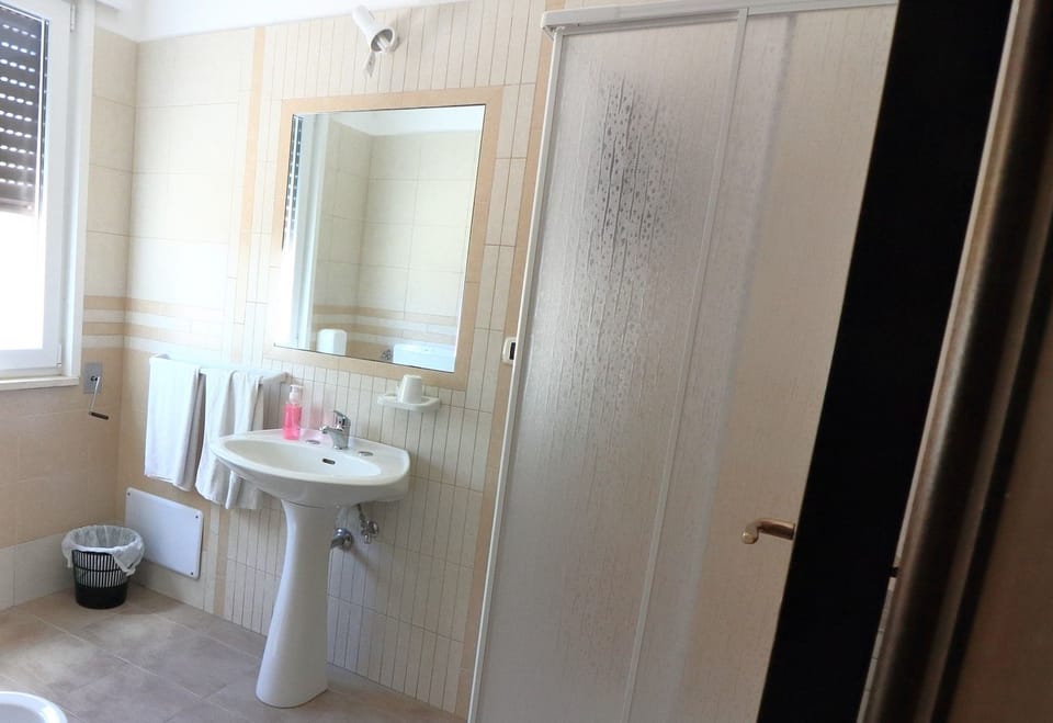 Shower, bidet, towels