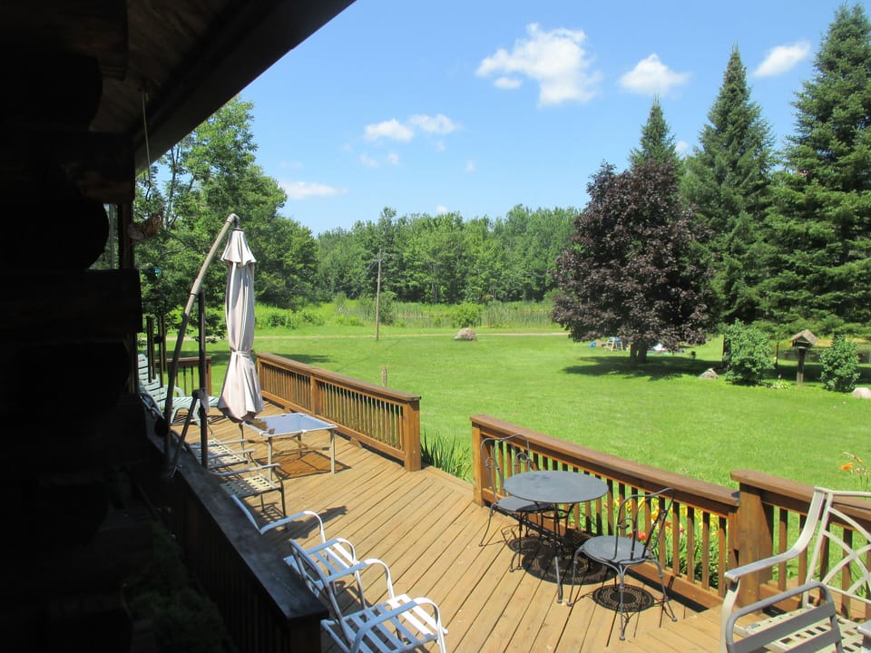View of front yard from deck