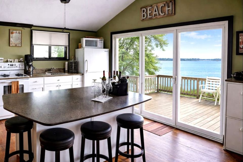 Fully stocked and functional kitchen overlooking The Sandbanks Dunes