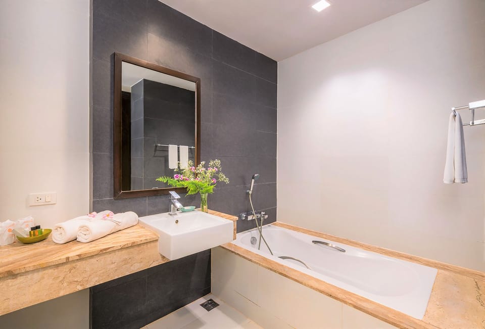 Free toiletries, hair dryer, towels