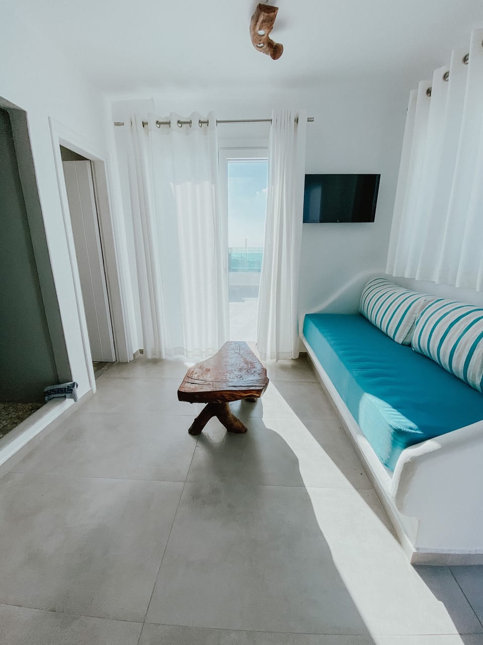 Junior Suite, Private Pool, Sea View | Living area | Flat-screen TV