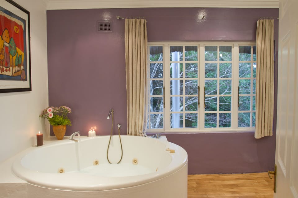 Separate tub and shower, free toiletries, hair dryer, bathrobes