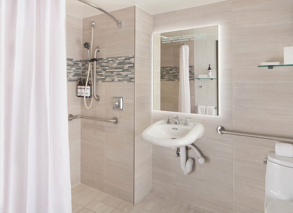 Room, 2 Queen Beds, Accessible (Shower) | Premium bedding, down comforters, pillowtop beds, in-room safe