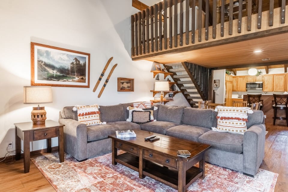 Living Room / Wood Burning Fireplace / Flat Screen TV