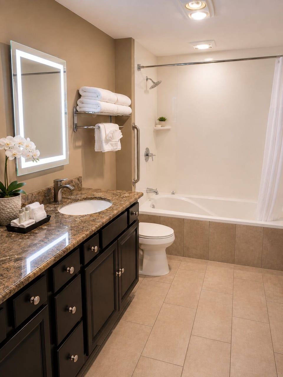 Suite, Multiple Beds, Non Smoking, Refrigerator & Microwave (with Single Sofabed) | Bathroom | Combined shower/tub, free toiletries, hair dryer, towels