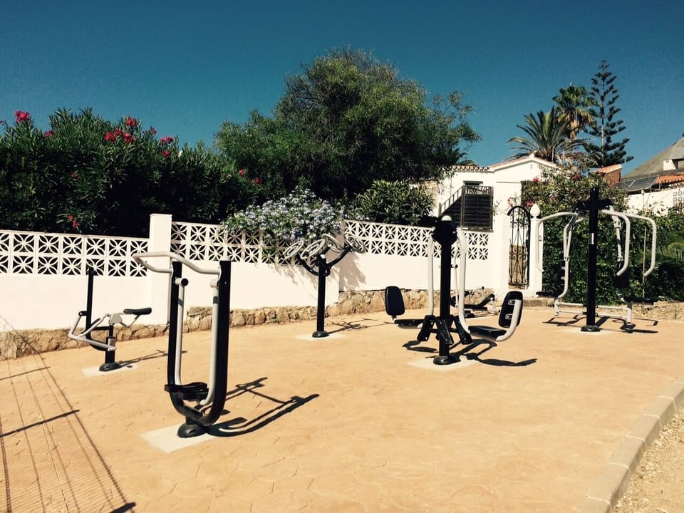 Outdoor gym across the street