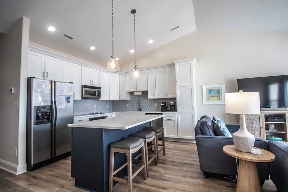 BRAND NEW!  Kitchen/living area 3rd level overlooking the Atlantic-new cabinets.