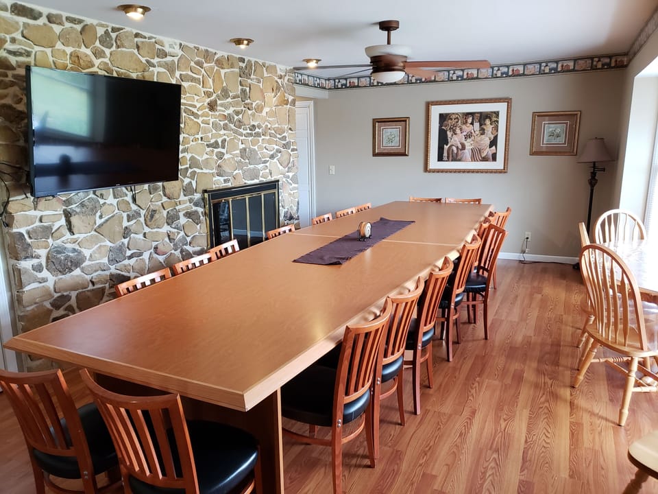Large conference/dining room.  Conference table seats 20.  