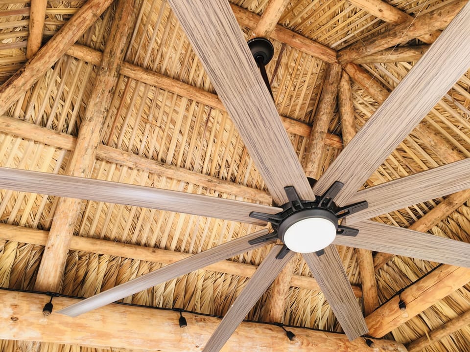 Industrial size fans under the gorgeous TikiHut & all common areas as well.