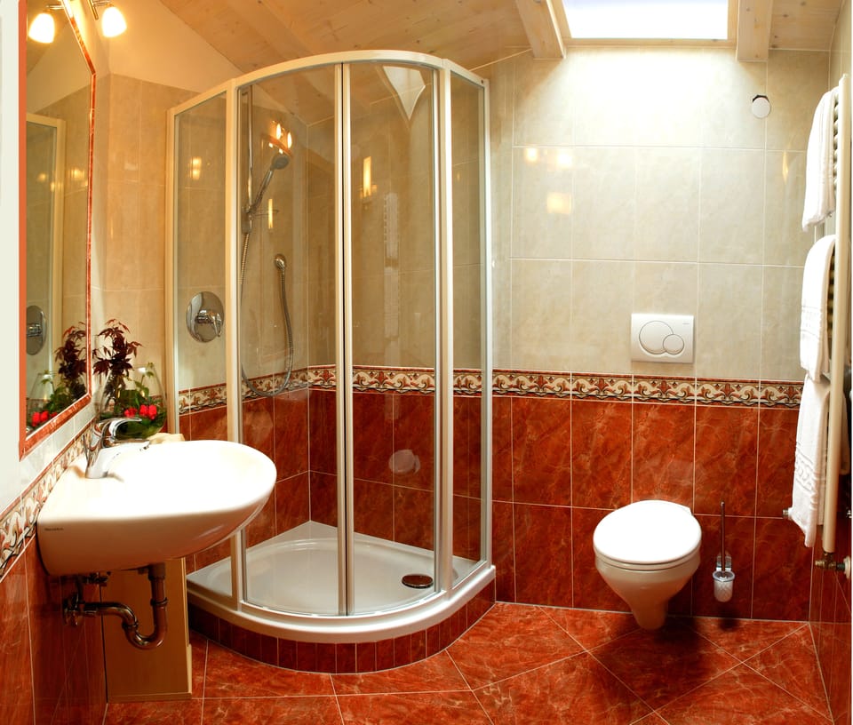 Comfort Double Room | Bathroom | Shower, free toiletries, hair dryer, towels