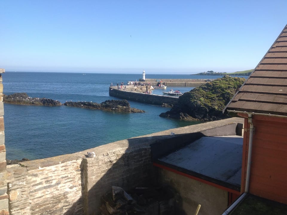 View of the lighthouse and chapel point from the balcony.