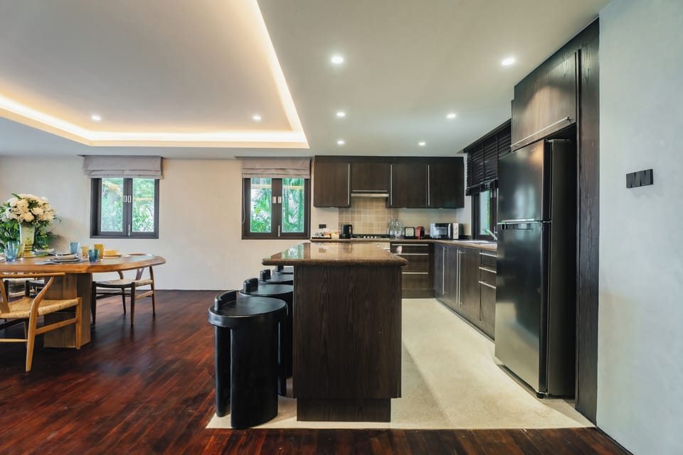 Grand Villa, 3 Bedrooms, Private Pool, Sea View (Lux) | Private kitchen | Full-size fridge, electric kettle