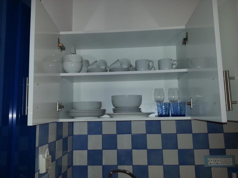 Fridge, stovetop, espresso maker, coffee/tea maker